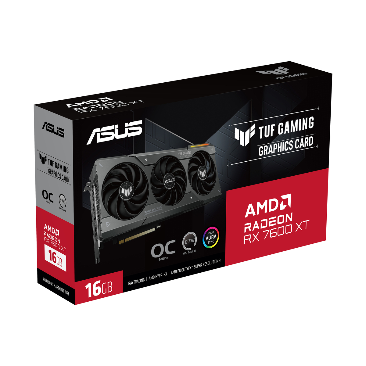 GPU AMD RX7600XT TUF GAMING 16GB Fan