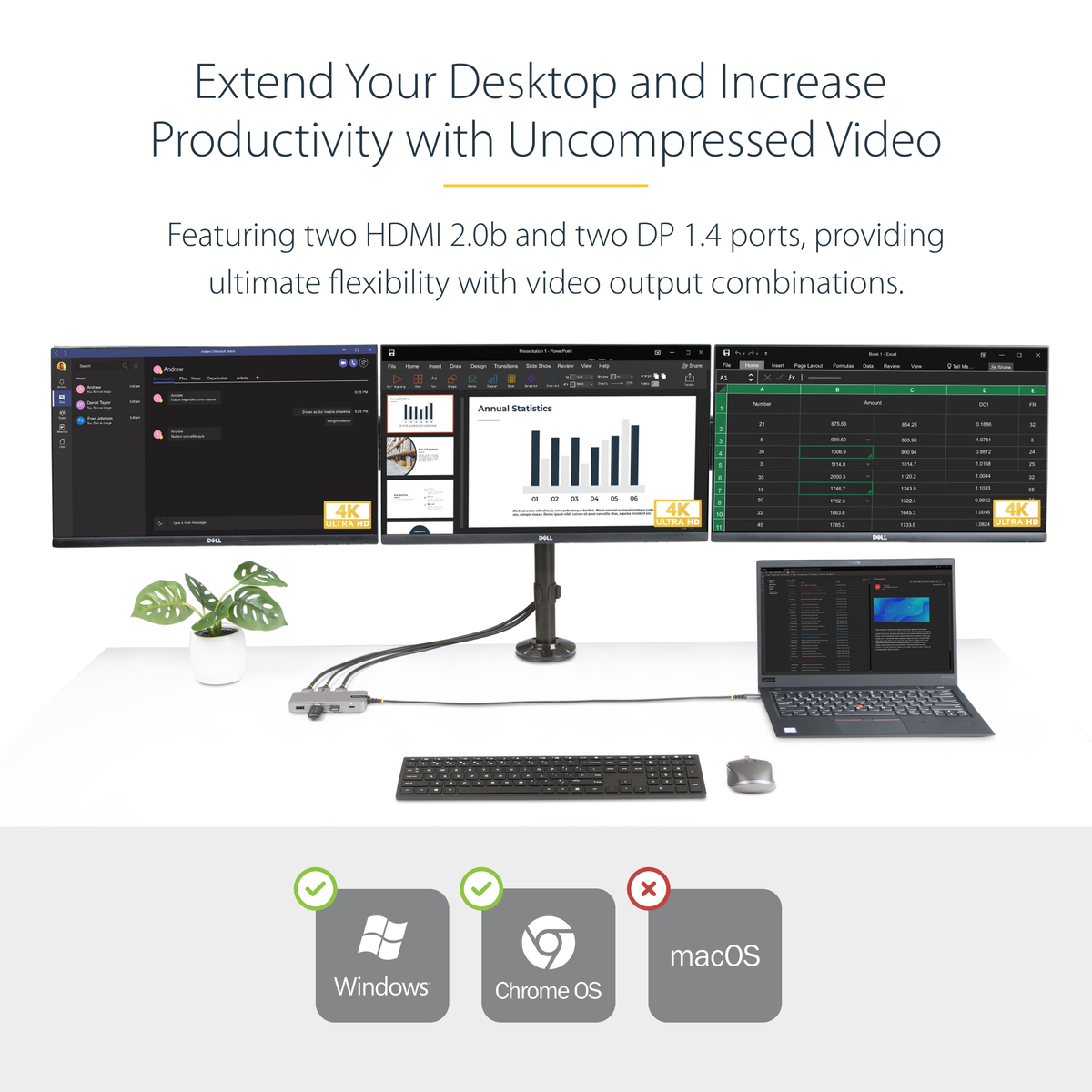 USB-C Triple-Monitor Multiport Adapter