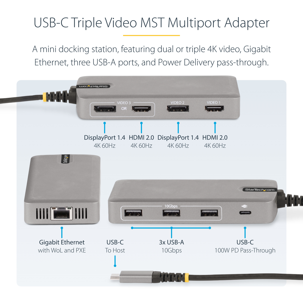 USB-C Triple-Monitor Multiport Adapter