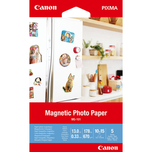 Canon, White 4 x 6" Magentic Photo Paper x 5"