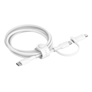 Belkin, 2in1 USBC LTG Braided cable 60W White