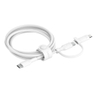 2in1 USBC LTG Braided cable 60W White
