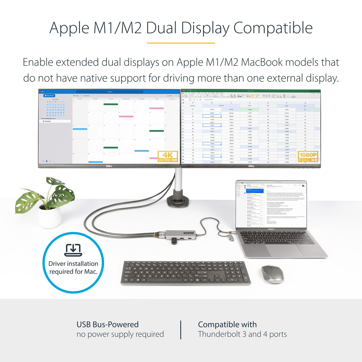 USB-C/USB-A Multiport Adapter Dual HDMI