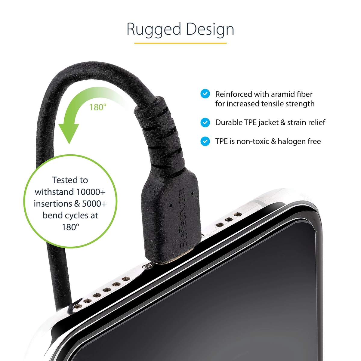 50cm/20in USB To Lightning Cable Coiled