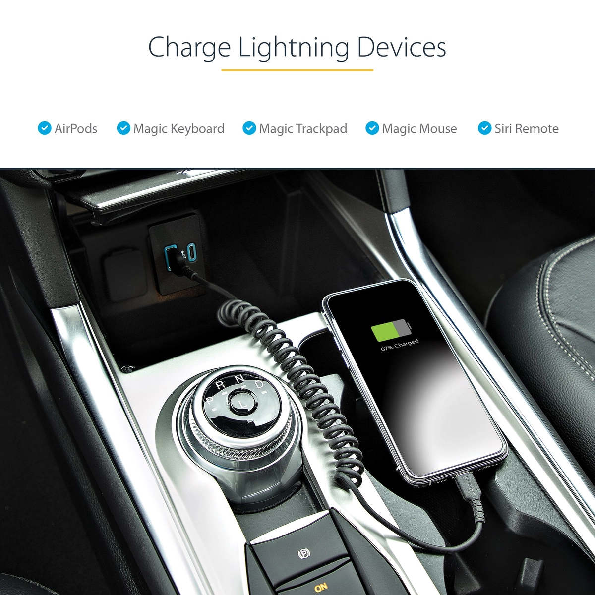 50cm/20in USB To Lightning Cable Coiled