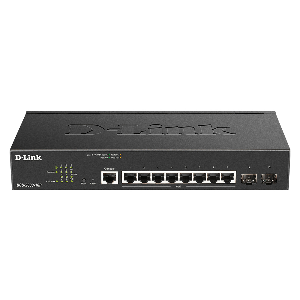 8-port Gbit PoE Managed Switch 2 x SFP