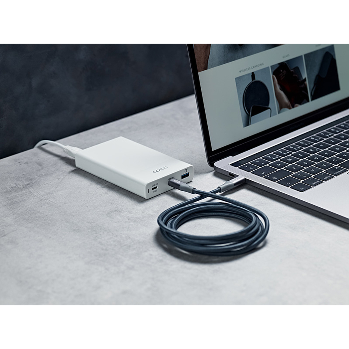 USB-C To USB-C Braided Cable 1.8m - Grey