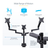 Triple Monitor Desk Mount, 27in Screen