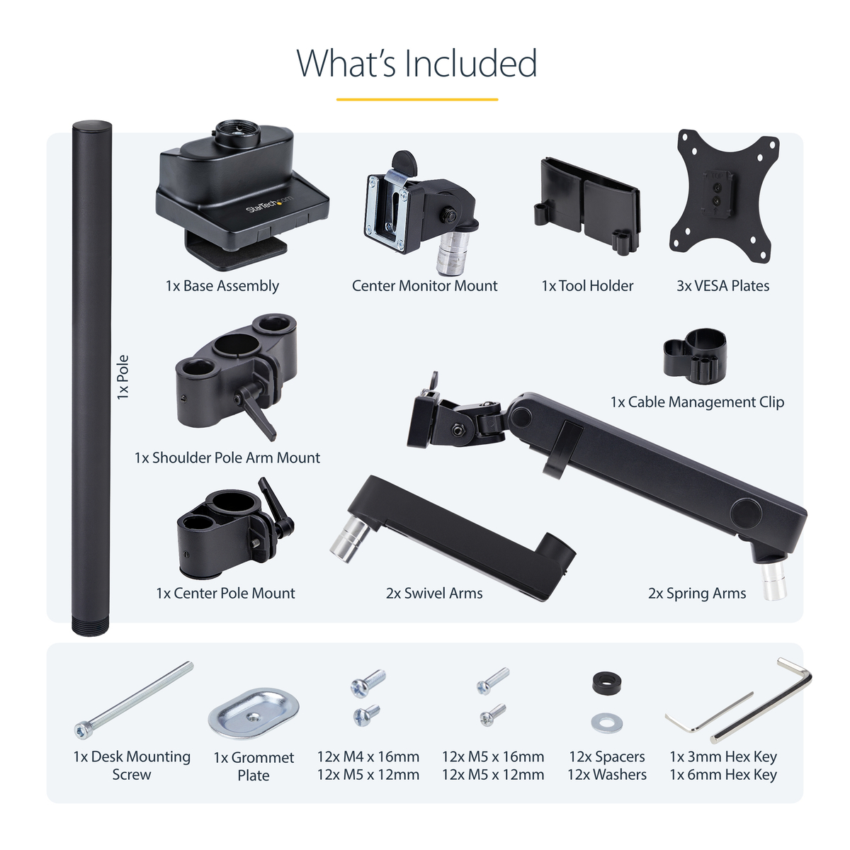 Triple Monitor Desk Mount, 27in Screen