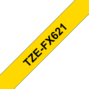 Brother, TZEFX621 9mm Black On Yellow Label Tape