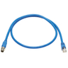 M12 X-Code Cat6a 10G F/UTP Blue 2 m