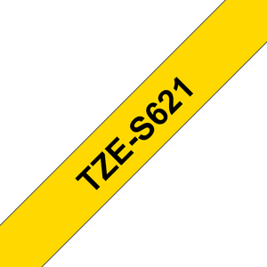 Brother, TZES621 9mm Blk On Yw Strong Label Tape