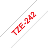 TZE242 18mm Red On White Label Tape