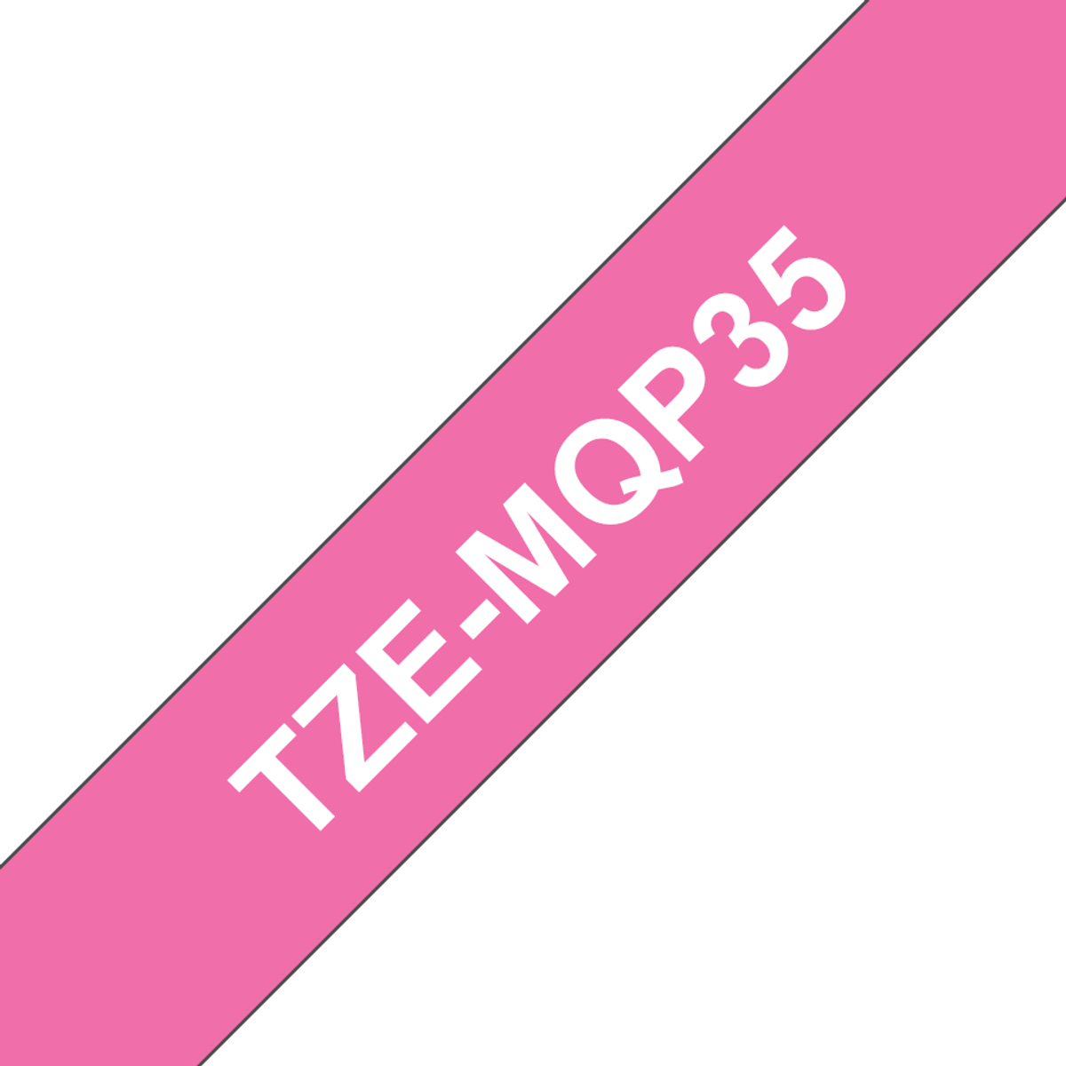 TZEMQP35 White on Berry Pink 12mm