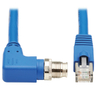 M12 X-Code Cat6a 10G F/UTP Blue 1 m