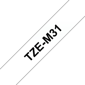 Brother, TZEM31 12mm Blk On Matt-Clear Label Tape