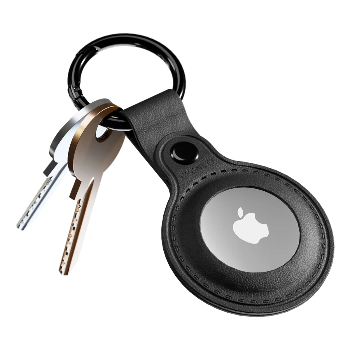 StyleTrack Leather AirTag Case- Black