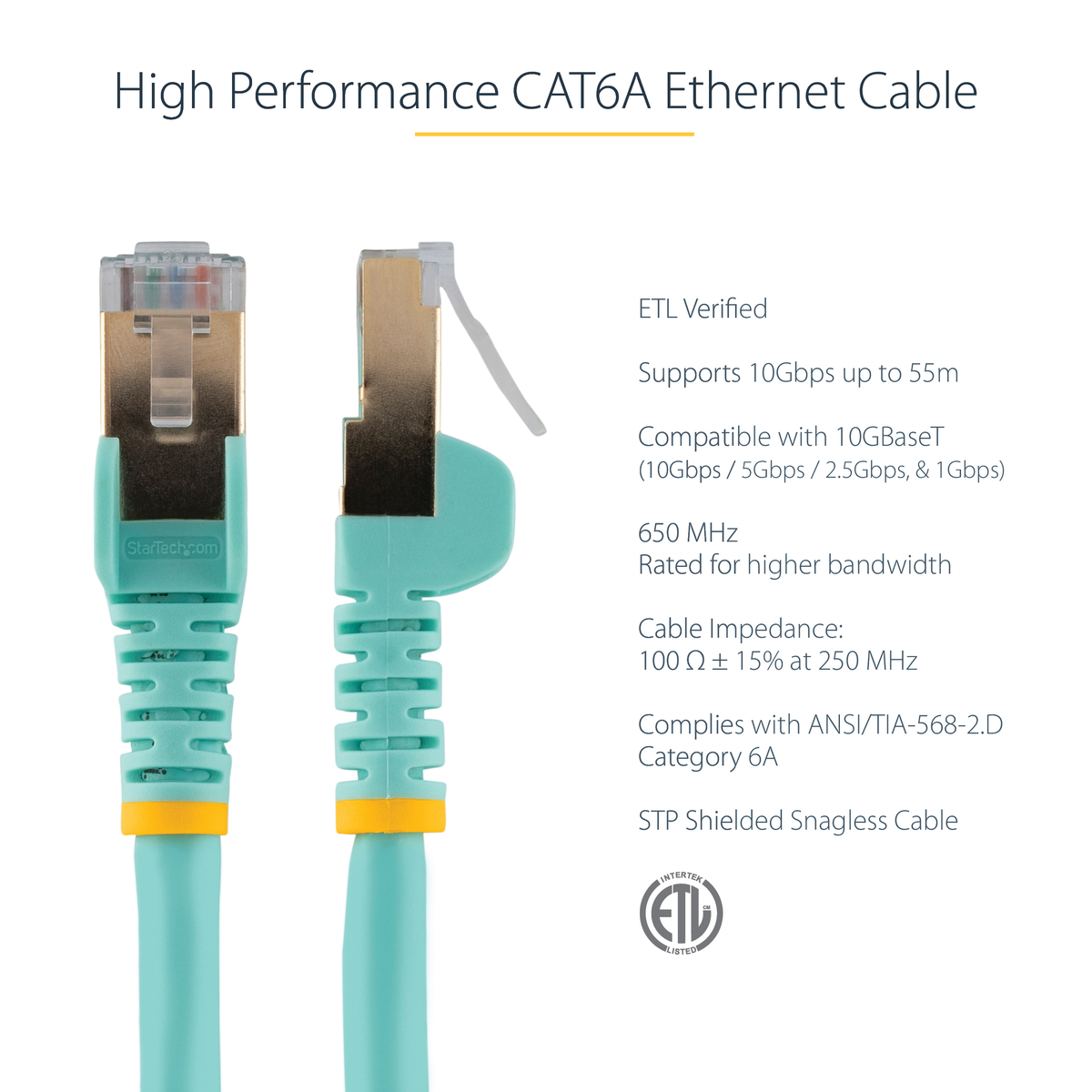 Cable - Aqua CAT6a Cable 7.5 m