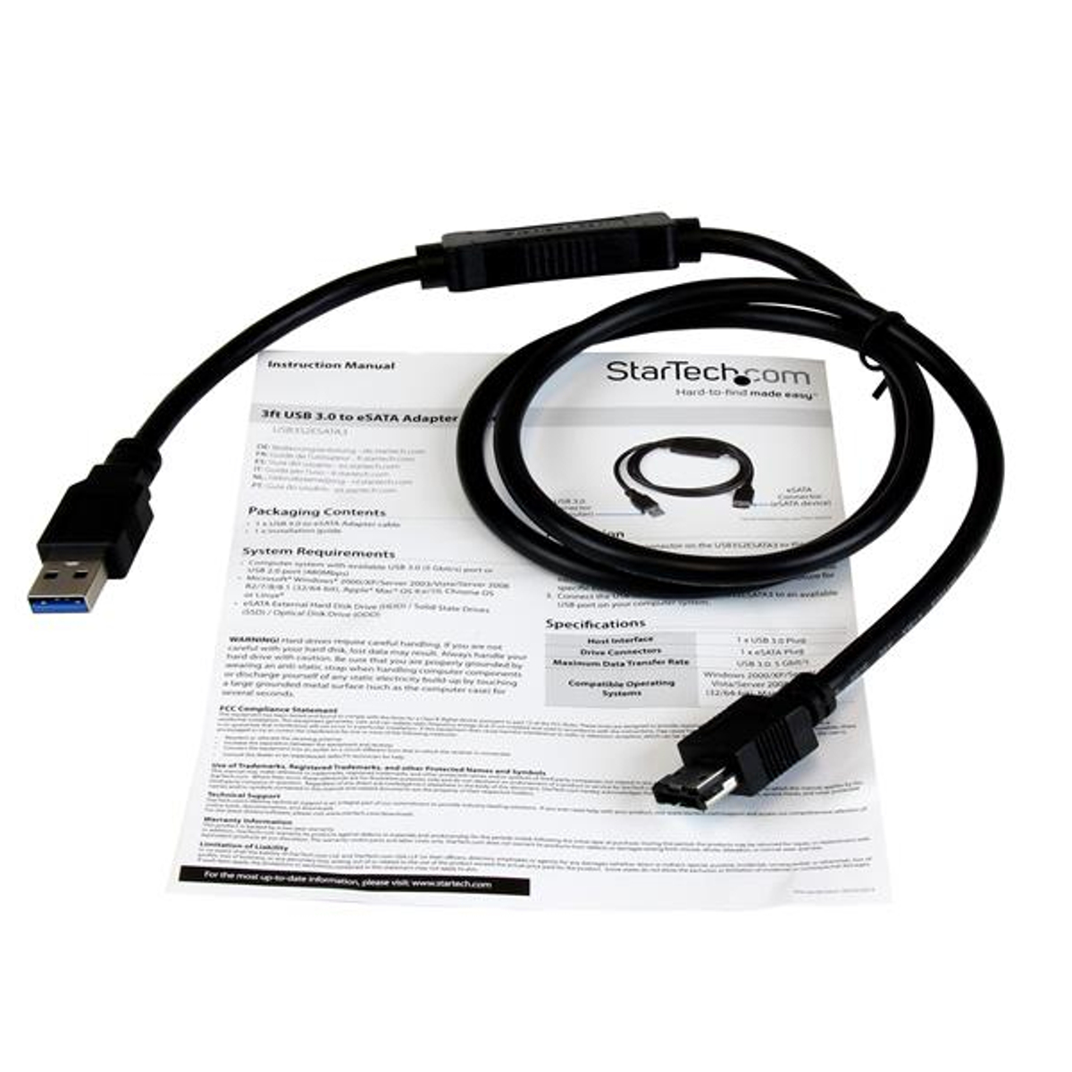 USB 3.0-eSATA HDD/SSD/ODD Adapter Cable