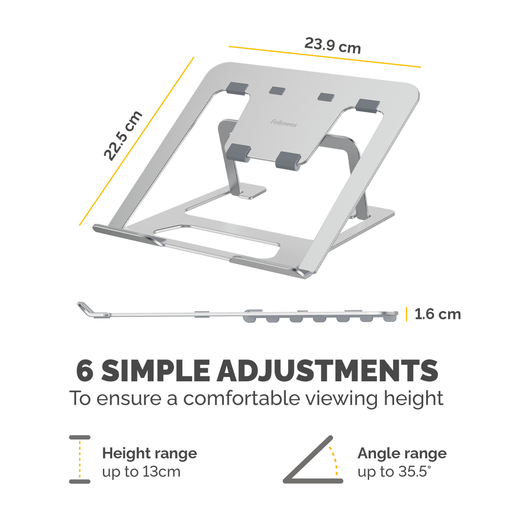 ALUMIA PORTABLE LAPTOP STAND - SILVER
