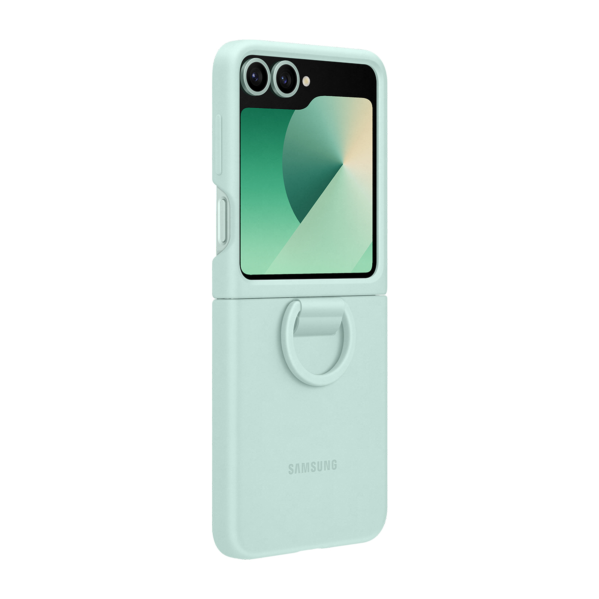 SAM_Z Flip6_Silicone Case with Ring_Mint