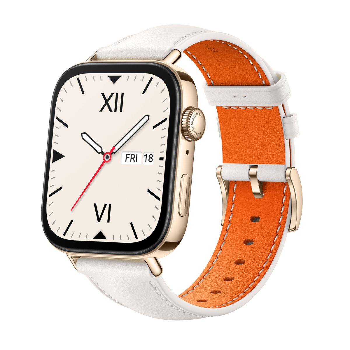 Fit 3 - Gold Body+White Leather Strap