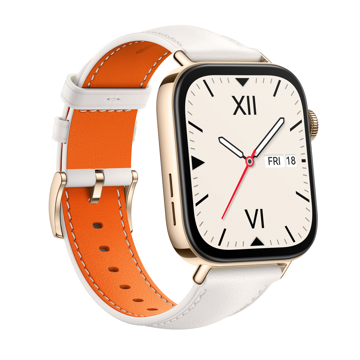 Fit 3 - Gold Body+White Leather Strap