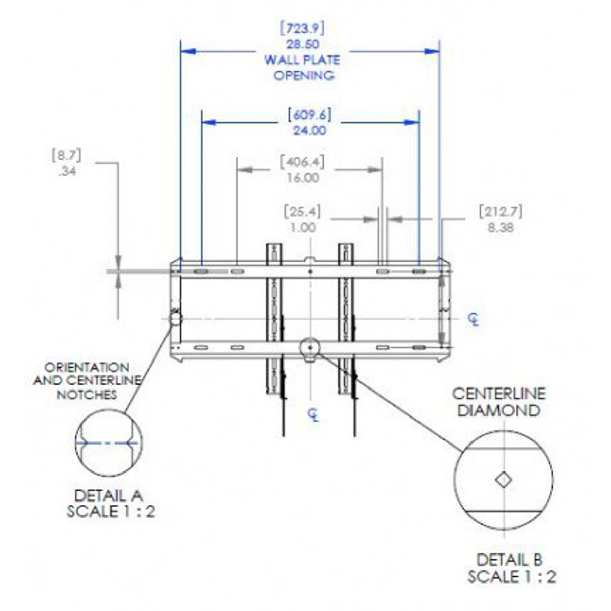 RLF2 Low-Profile Hinge Mount 55-70