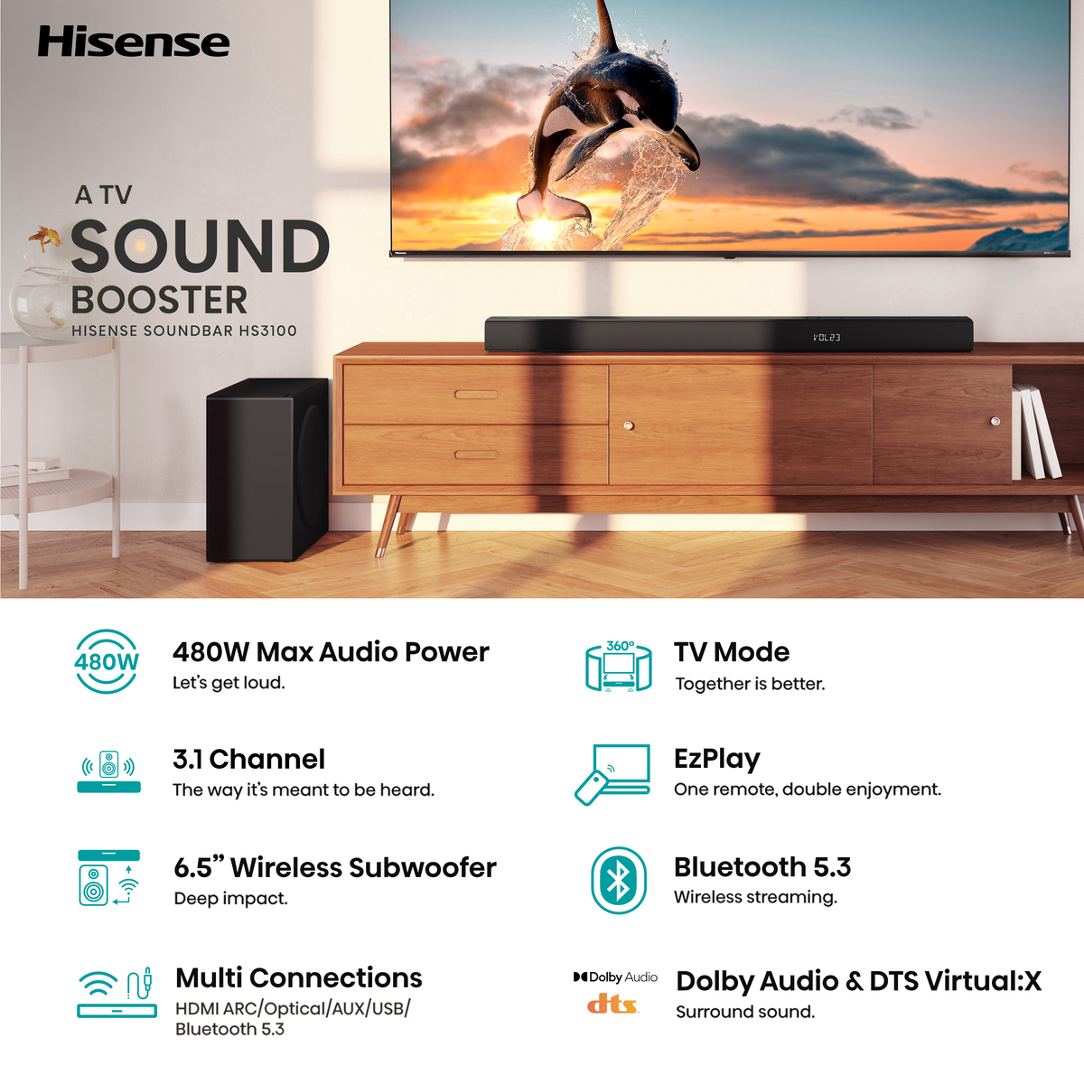 HS3100 3.1 Channel Soundbar