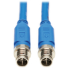 M12 X-Code Cat6a 10G F/UTP Blue 1m