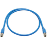 M12 X-Code Cat6a 10G F/UTP Blue 1m