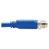 M12 X-Code Cat6a 10G F/UTP Blue 1m