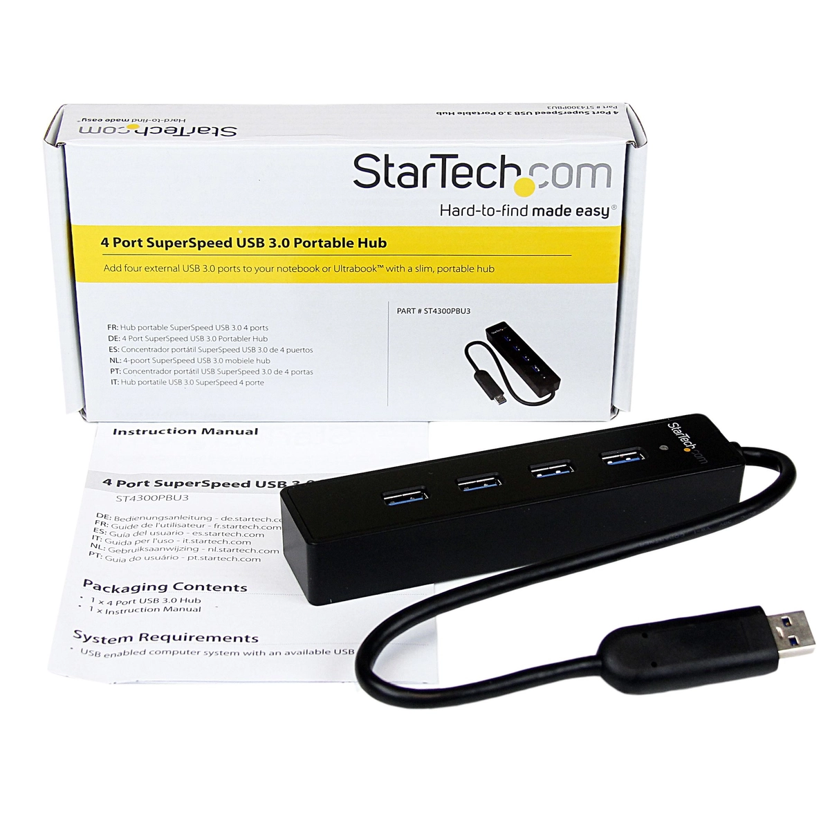 4 Port Portable SuperSpeed USB 3.0 Hub