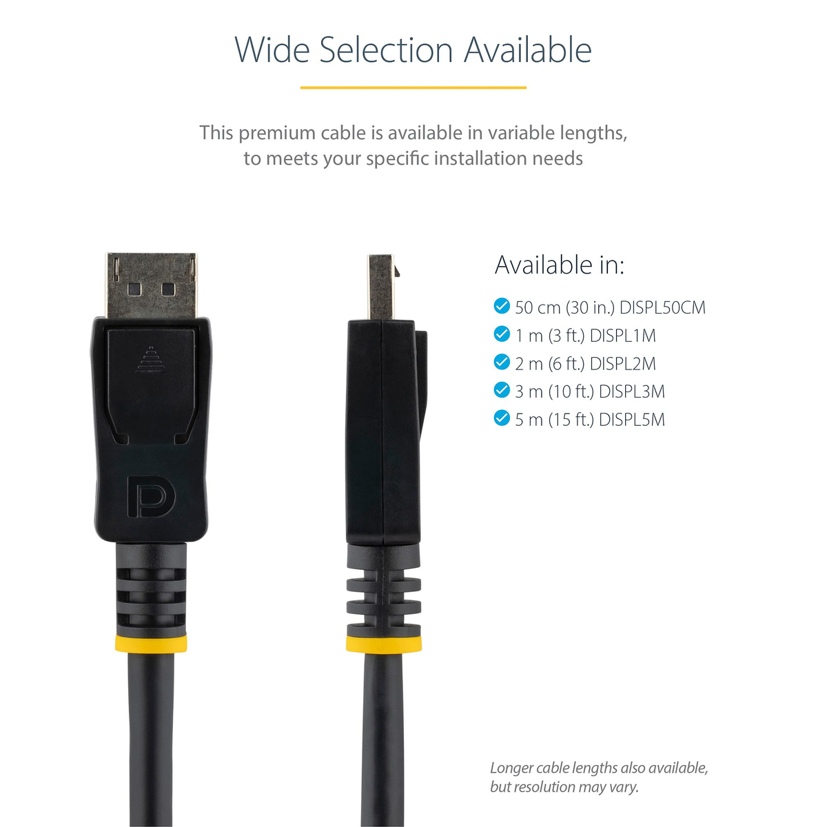 2m DisplayPort Cable with Latches - M/M