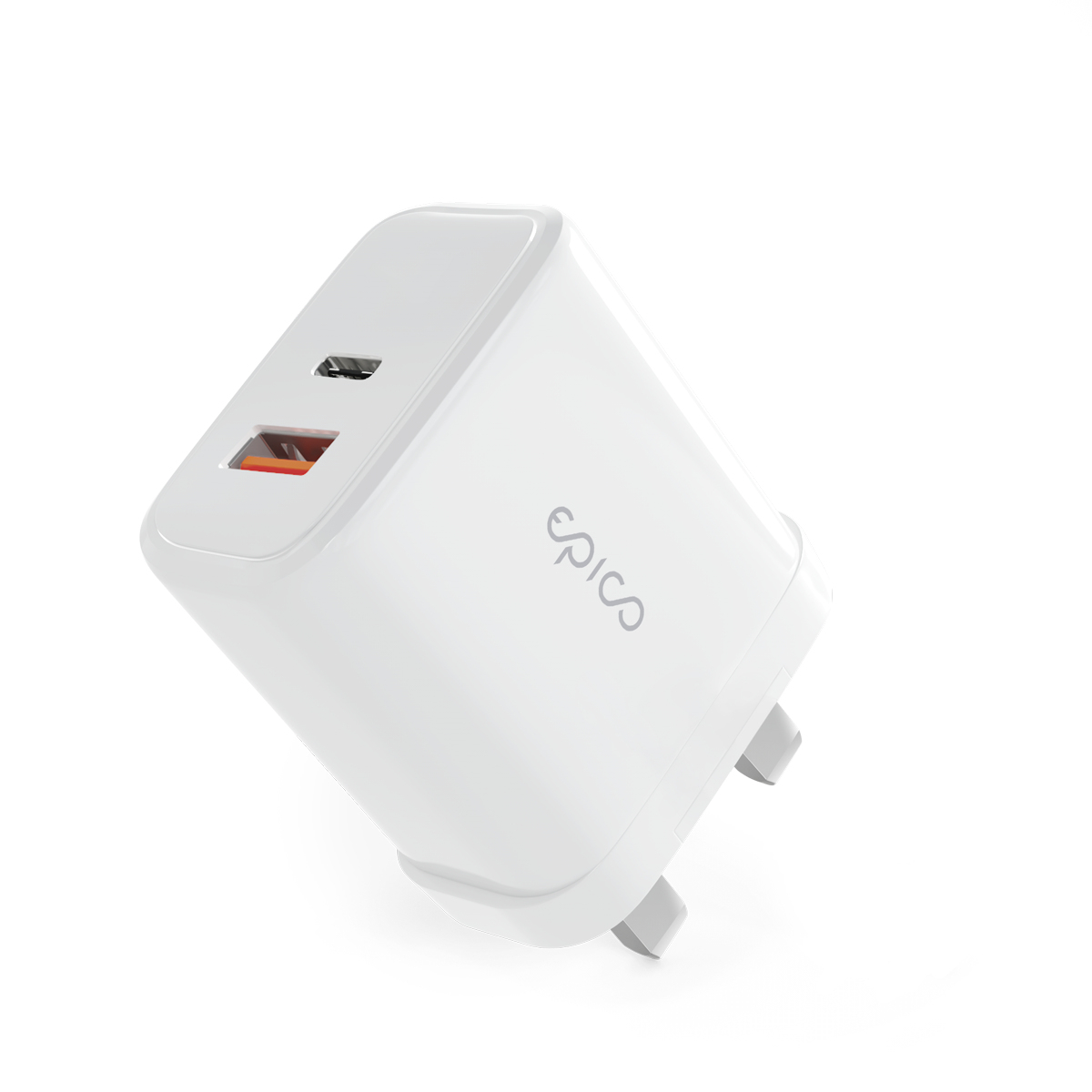 65w GAN USB-C USB-A UK Plug - White