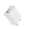 65w GAN USB-C USB-A UK Plug - White