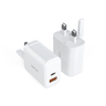 65w GAN USB-C USB-A UK Plug - White