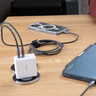 65w GAN USB-C USB-A UK Plug - White