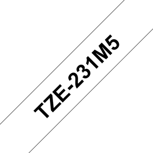 Brother, TZE231M5 12mm Black On White Label Tape