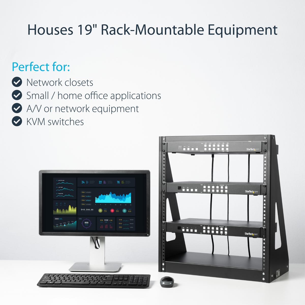 Heavy Duty 12U 2-Post Server Rack