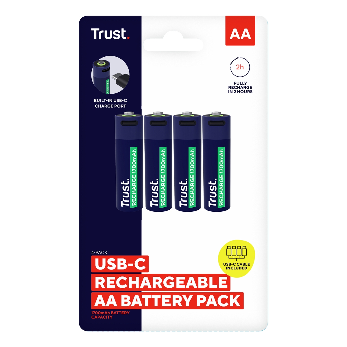 USB-C Rechargeable Batteries 4P - AA