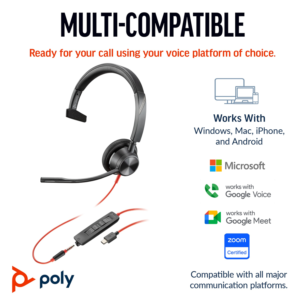 Poly BW 3315 -M USB-C HS +USB-C/A