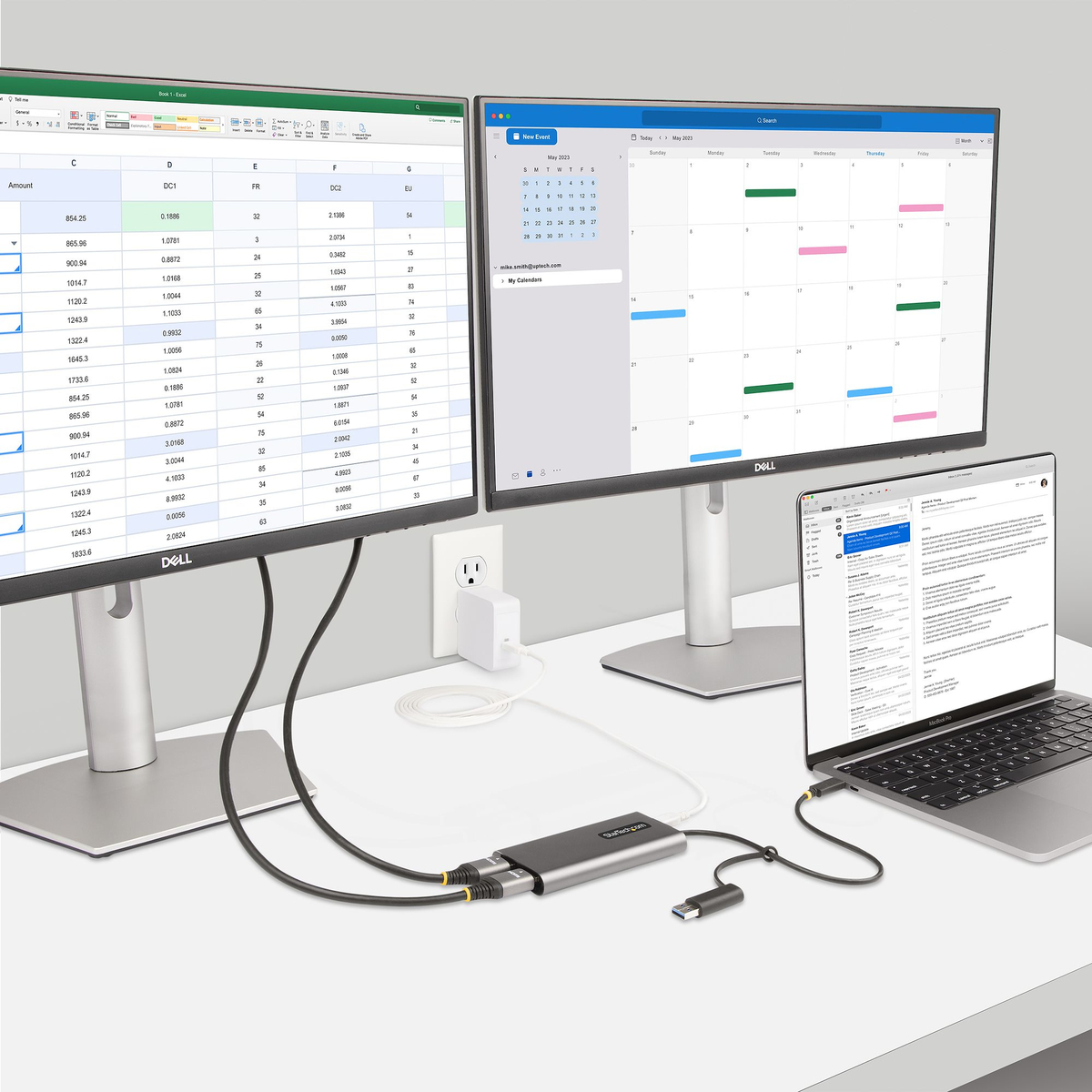 USB-C To Dual-HDMI Adapter 4K 60Hz PD