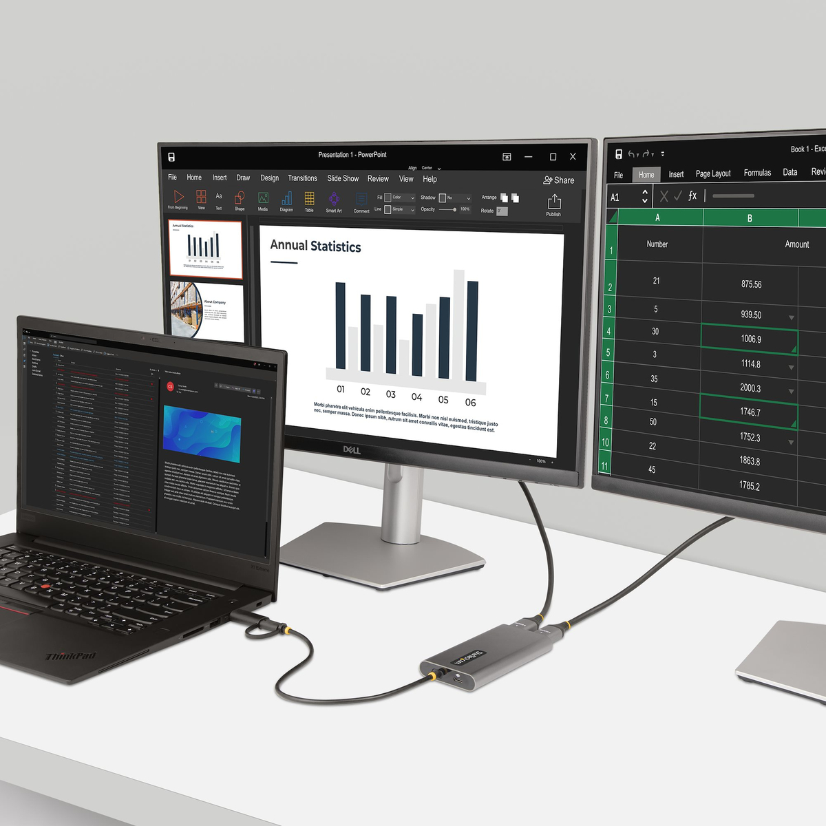 USB-C To Dual-HDMI Adapter 4K 60Hz PD