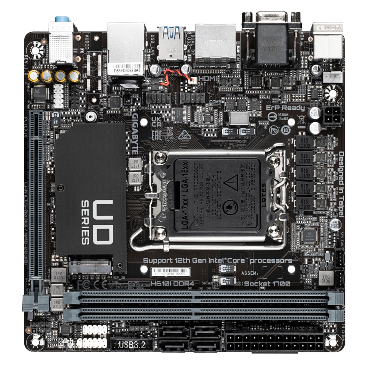 MB INT LGA 1700 H610 H610 DDR4 D4 M-ITX