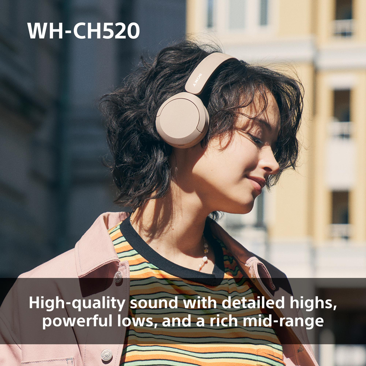 Sony WH-CH520 Bluetooth Headphones-Pink