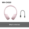 Sony WH-CH520 Bluetooth Headphones-Pink