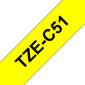 Brother, TZEC51 24mm Black On Yellow Label Tape