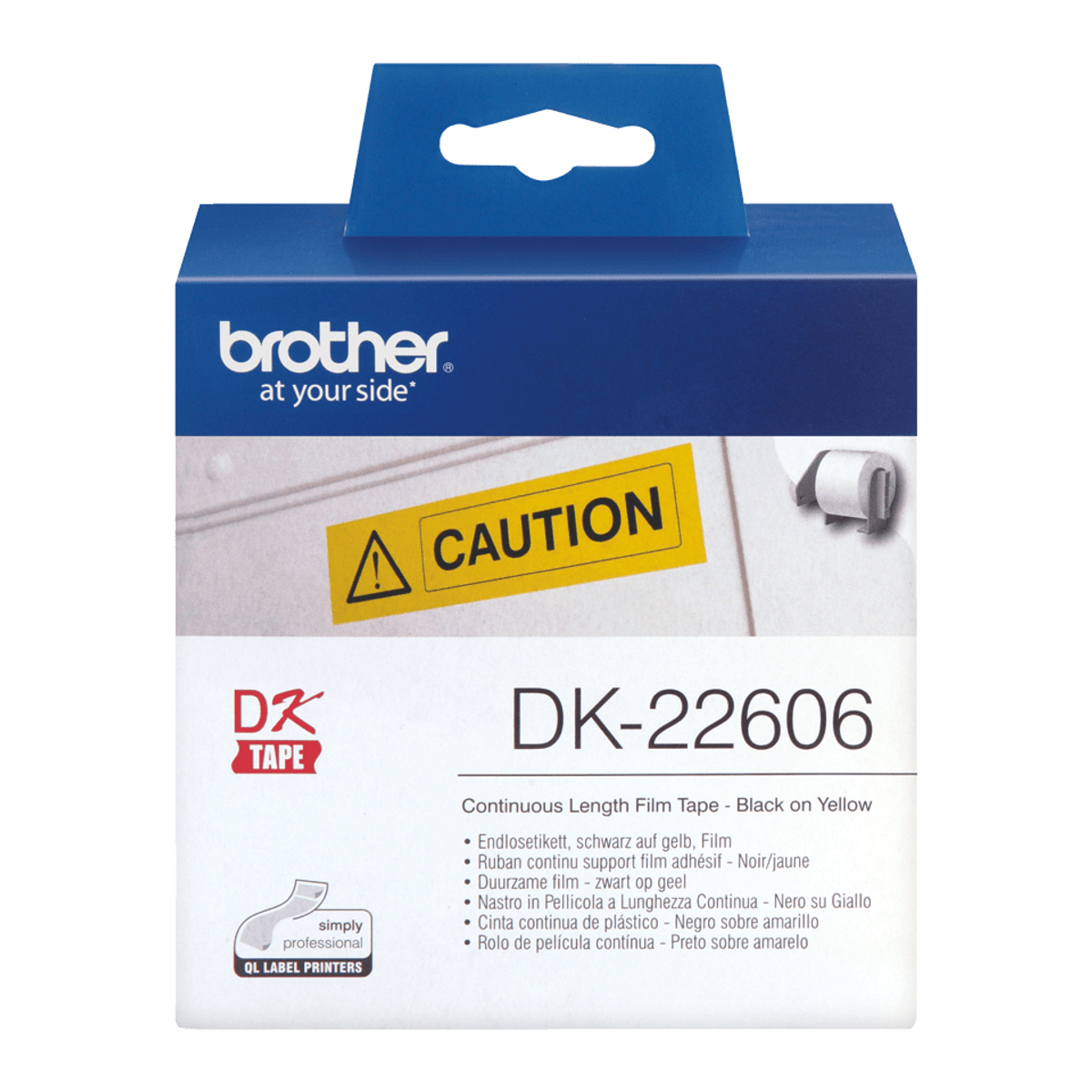 DK22606 62mm Black on Yellow Film Tape