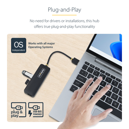4-Port USB-A Hub Bus Powered 5Gbps